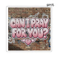 ’Can I Pray For You?’ Square Sticker, Faith Encouragement Prayer Request Decal - 2’’ × 2’’ / White - Stickers
