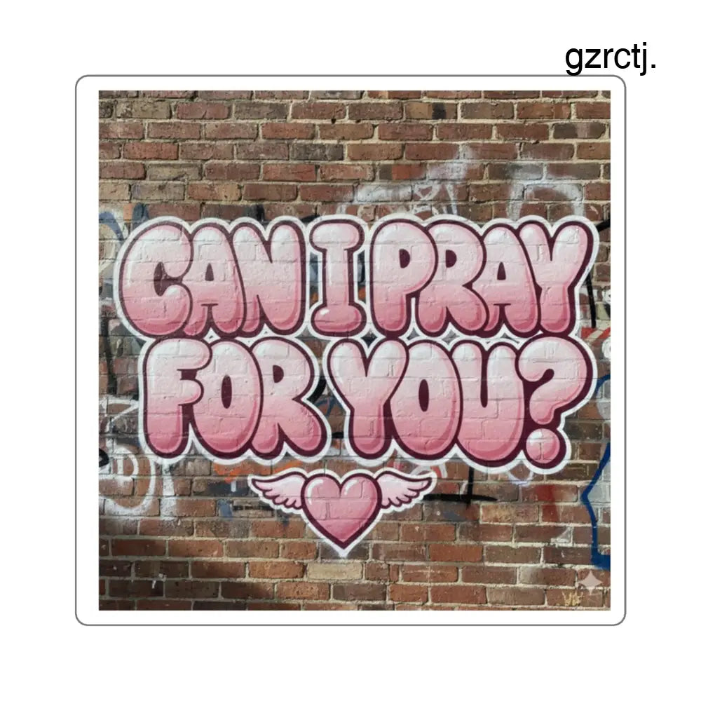 ’Can I Pray For You?’ Square Sticker, Faith Encouragement Prayer Request Decal - 2’’ × 2’’ / White - Stickers