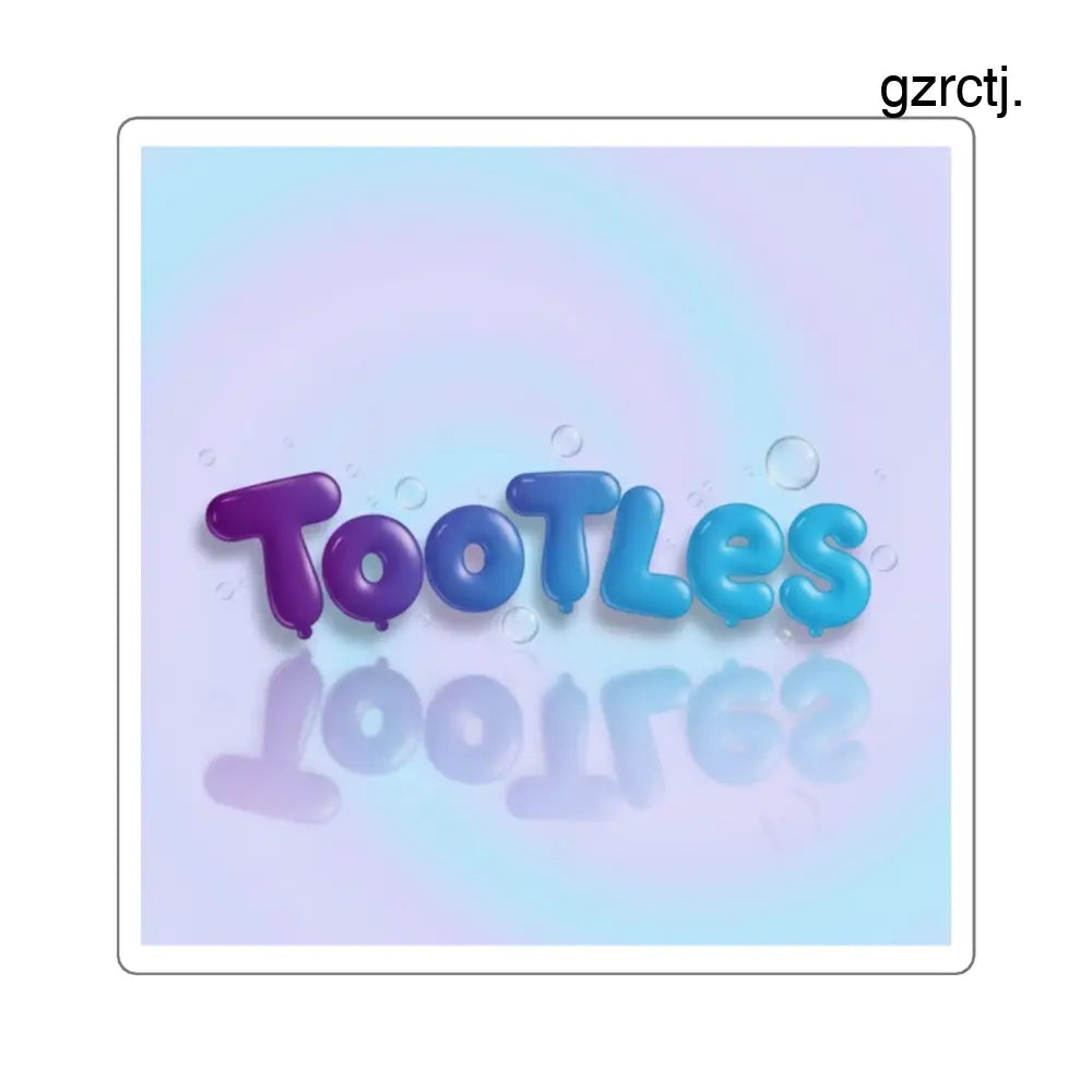 Copy of Tootles Square Sticker, Cute Retro Text Decal - 2’’ × 2’’ / White - Stickers