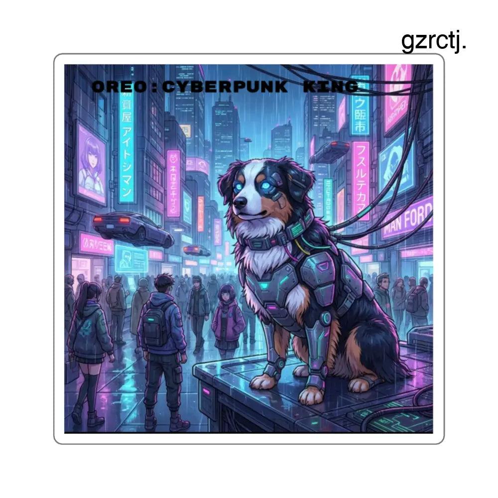 Cyberpunk King Oreo Square Sticker - 2’’ × 2’’ / White - Stickers