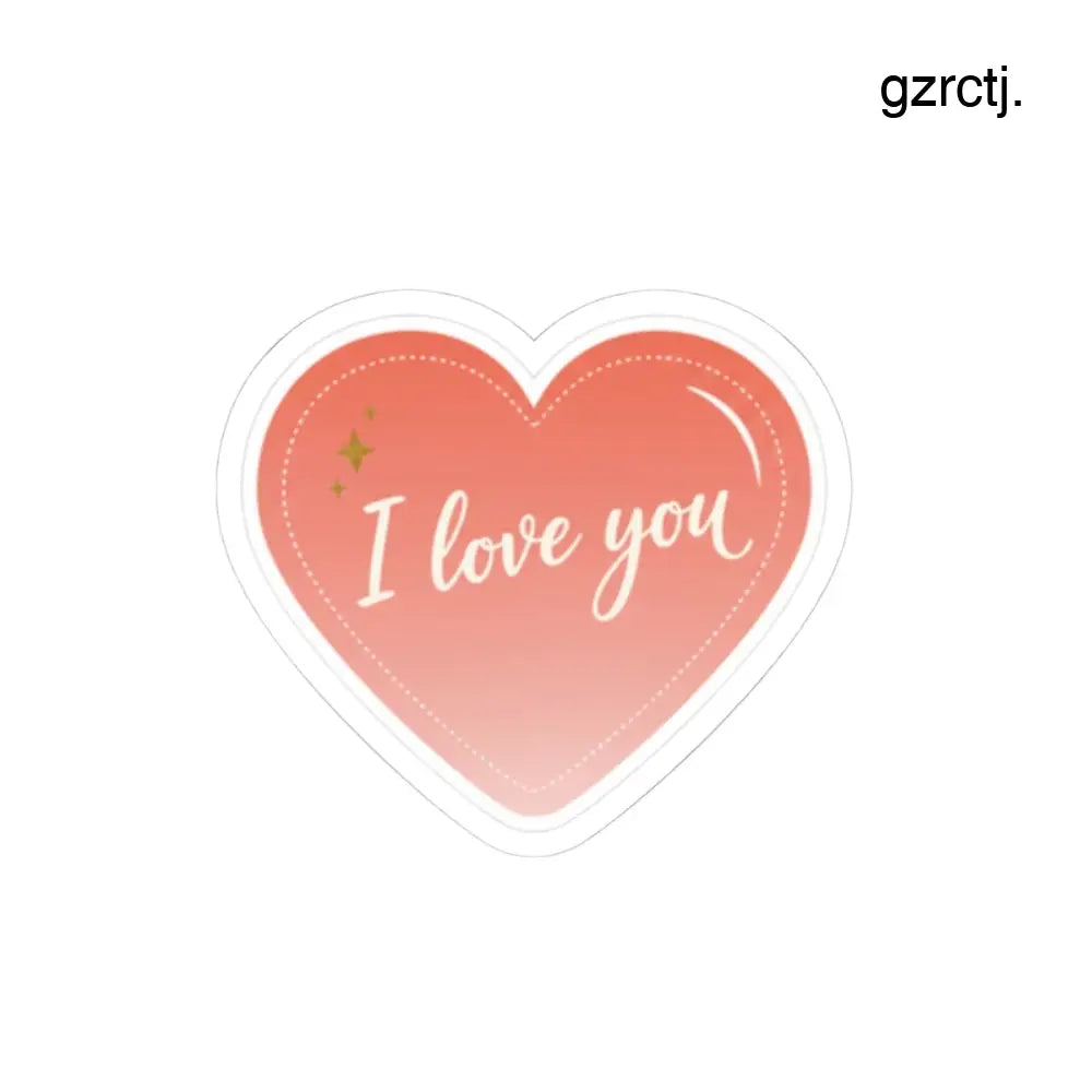 Heart-Shaped ’I Love You’ Kiss-Cut Sticker – Romantic Valentine Laptop Decal - 3’’ × 3’’ / White - Stickers
