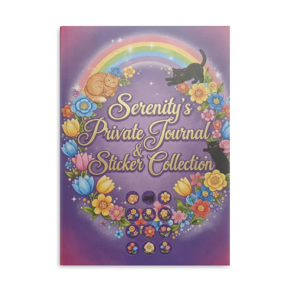 Personalized Serenity Hardcover Notebook, Puffy-Cover Journal & Sticker Book for Girls - A4 / Ruled line / Matte