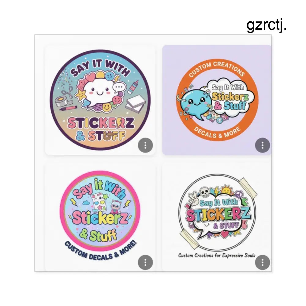 Say It with Stickerz Logo Square Stickers - Square / 2’’ × 2’’ / White - Paper products