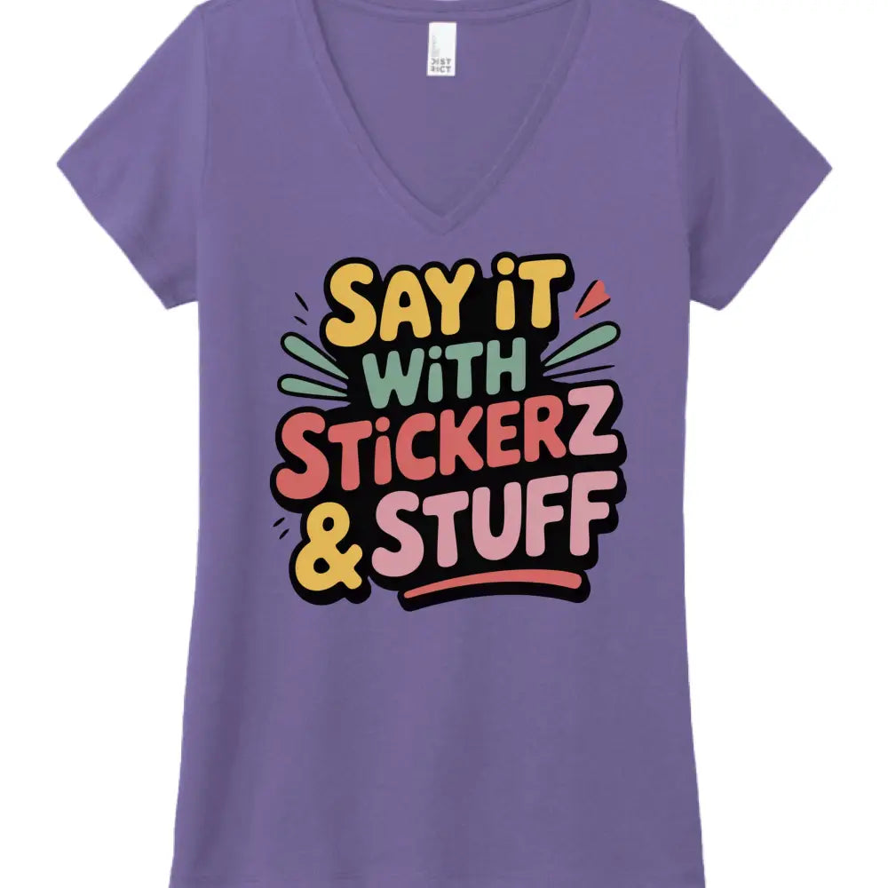 Say it with Stickerz - Purple Frost / XS - Printed T-Shirts
