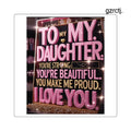 Square Sticker, ’To My Daughter I Love You’ Sentimental Gift - 2’’ × 2’’ / White - Paper products